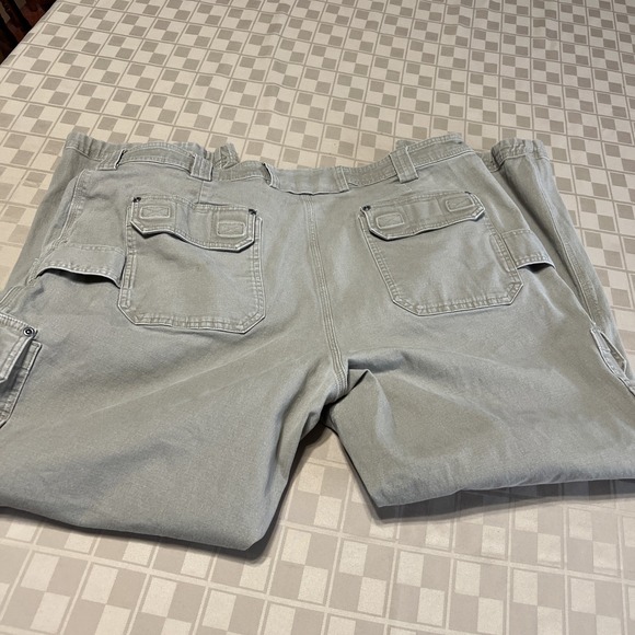 Duluth Trading Flex Fire Hose Relaxed Fit Mens Khaki Work Pants Size 41 X 28 VGC - Picture 2 of 6